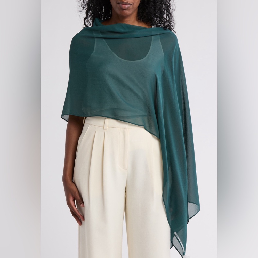 Eileen Fisher System Sheer Silk Georgette Wrap